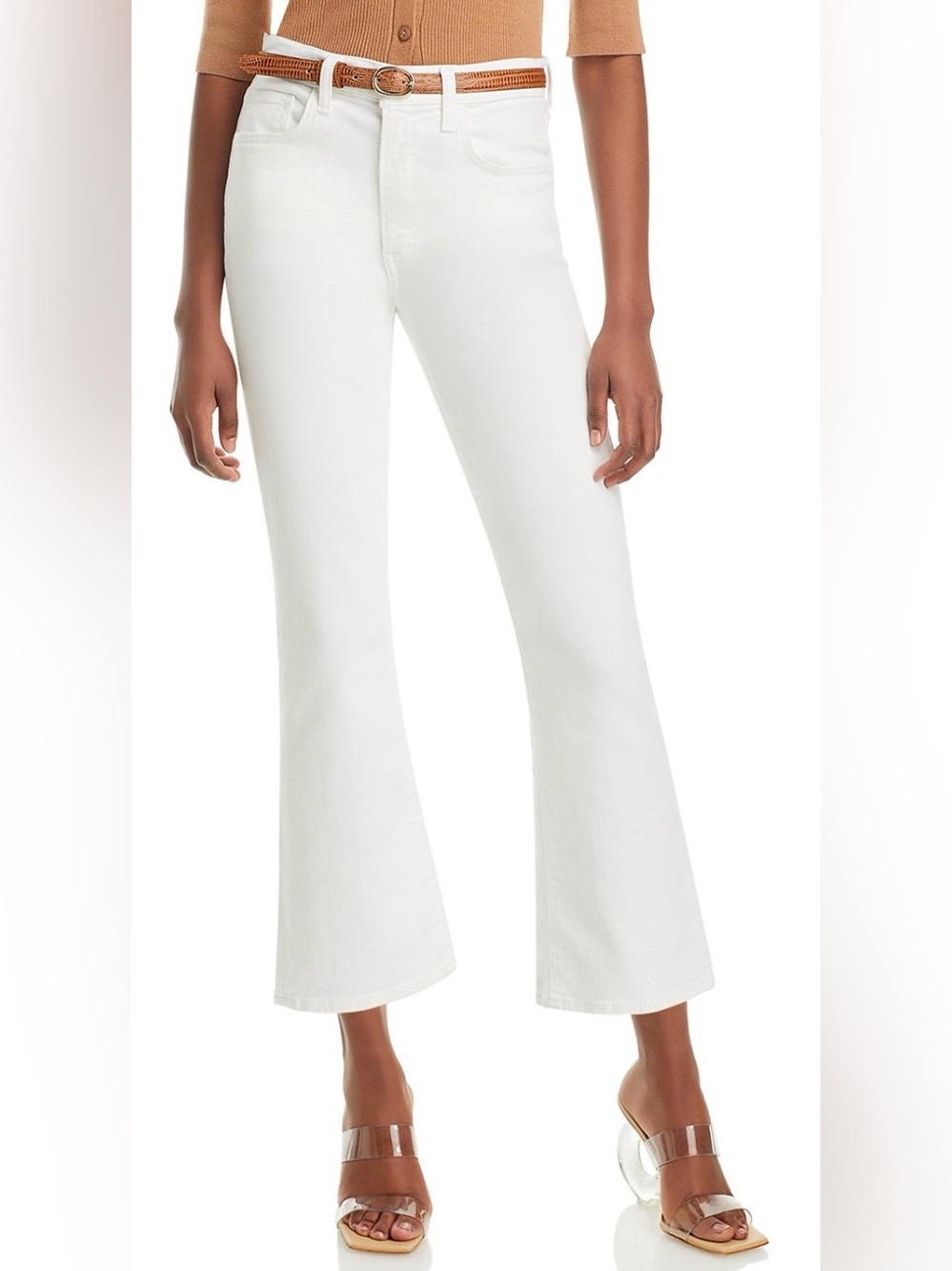 JOE’S JEANS The Callie High Rise Cropped Bootcut Jeans in White Size 28